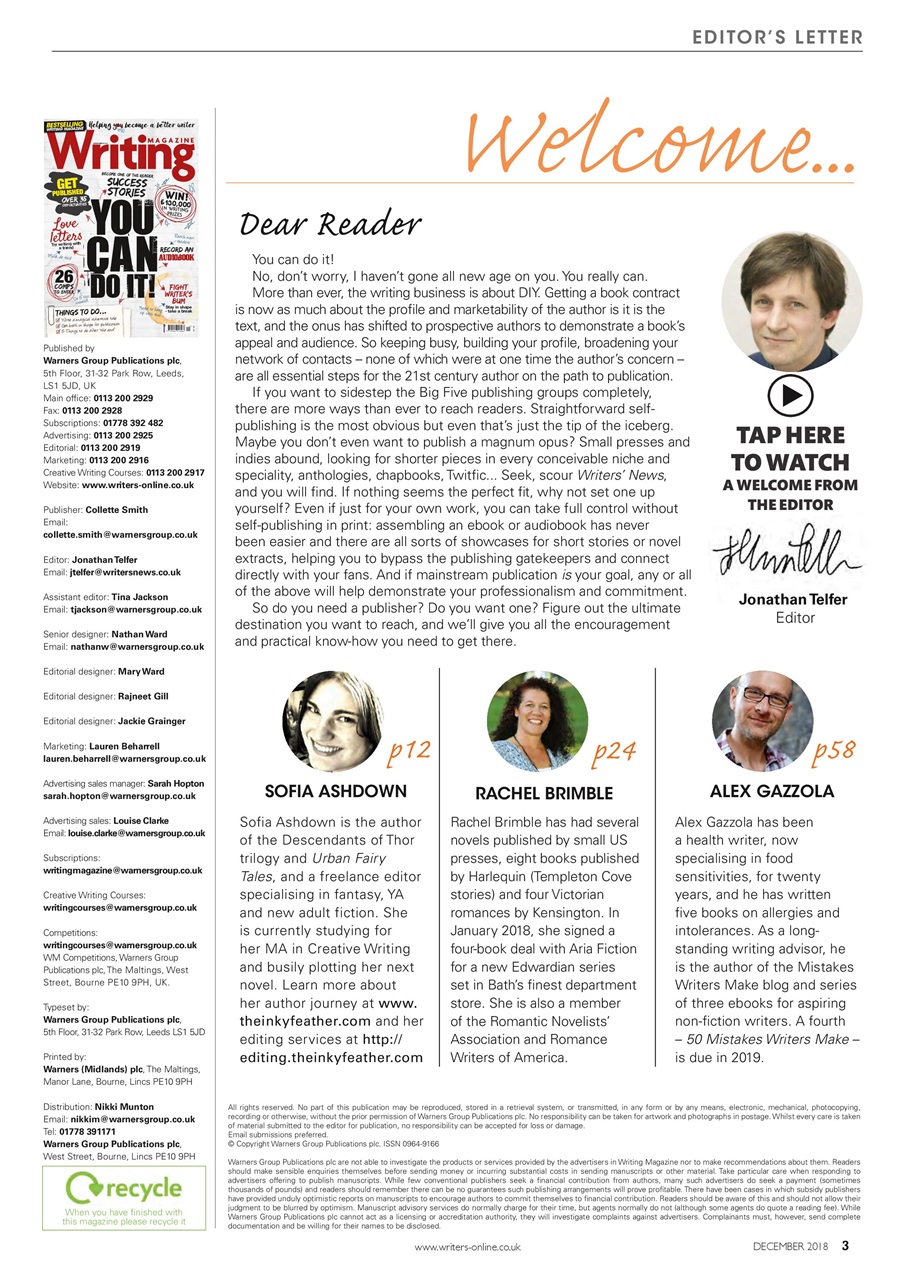 Writing Magazine Preview Pages