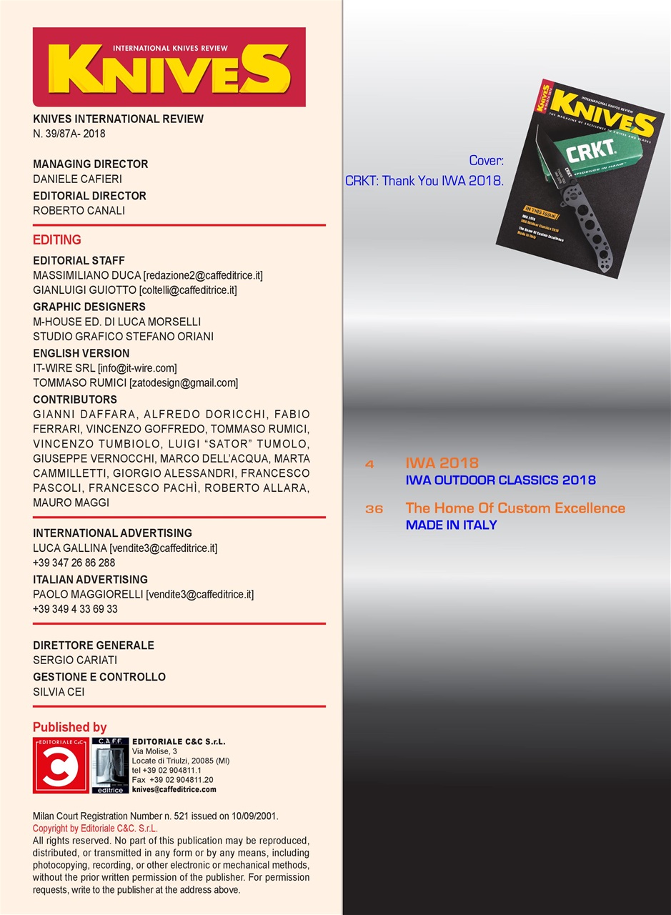 KNIVES INTERNATIONAL Preview Pages