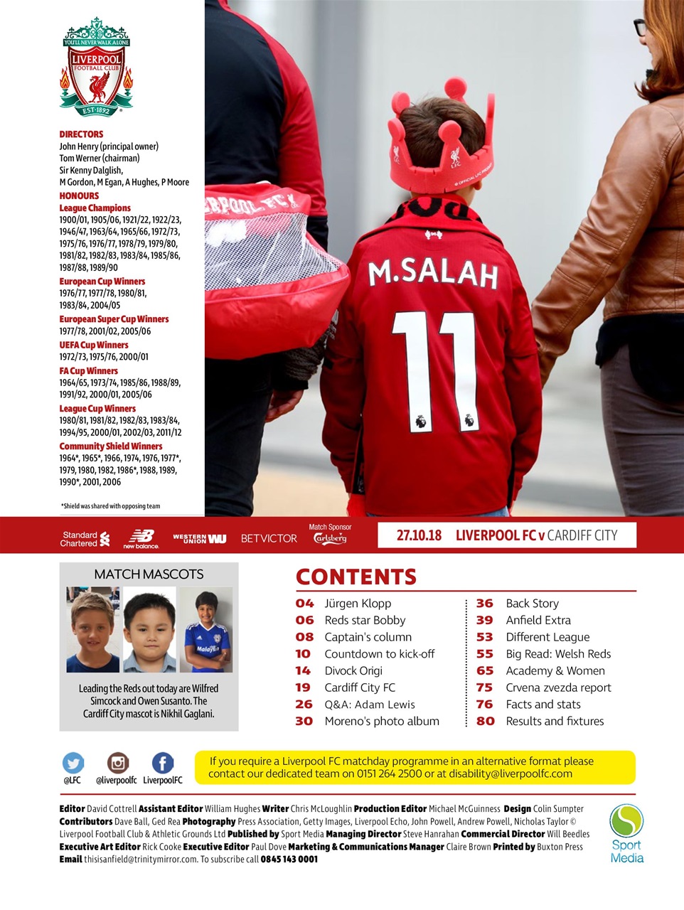 Liverpool FC Programmes Preview Pages
