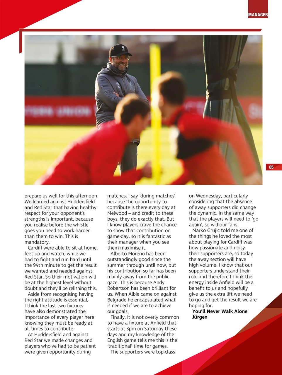 Liverpool FC Programmes Preview Pages