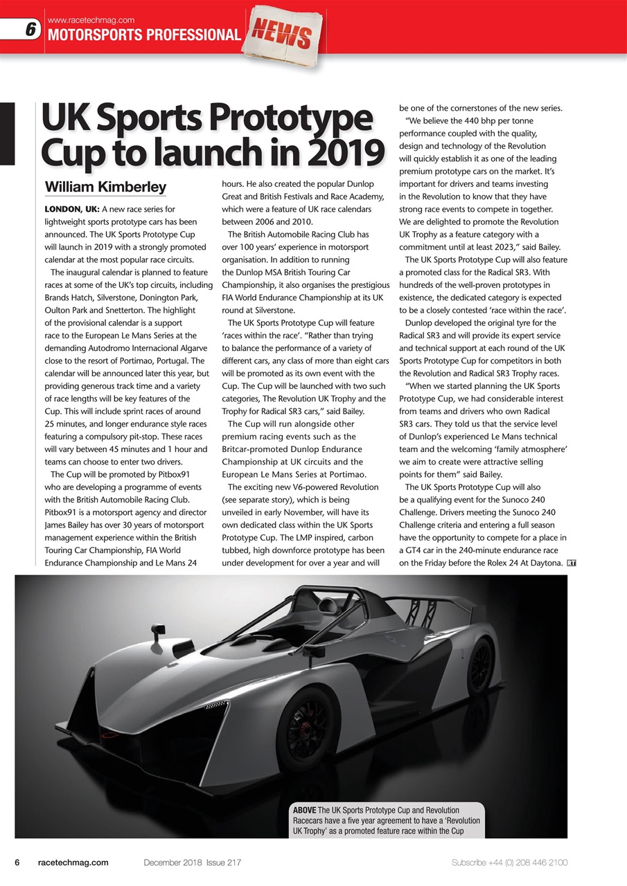 Race Tech Preview Pages