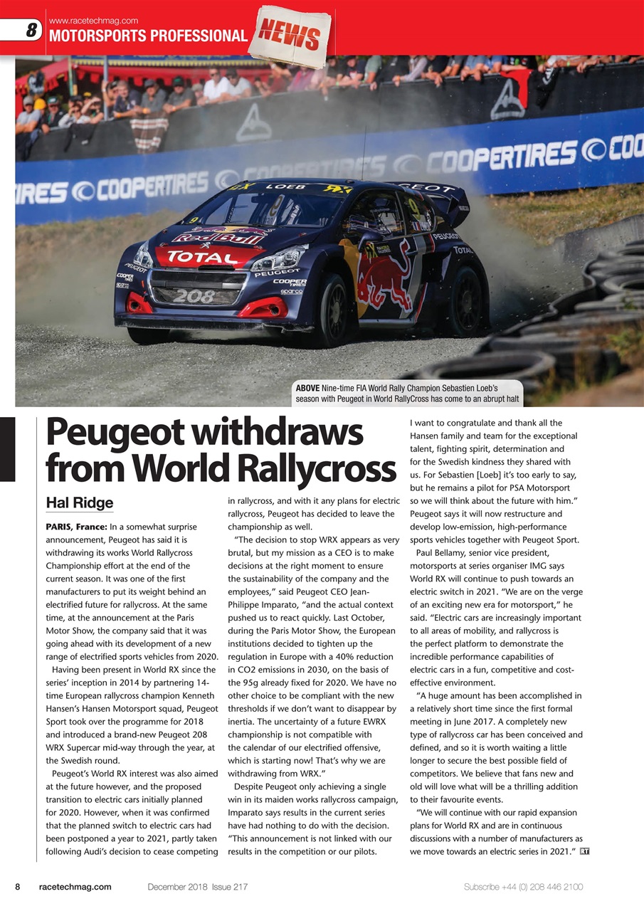 Race Tech Preview Pages