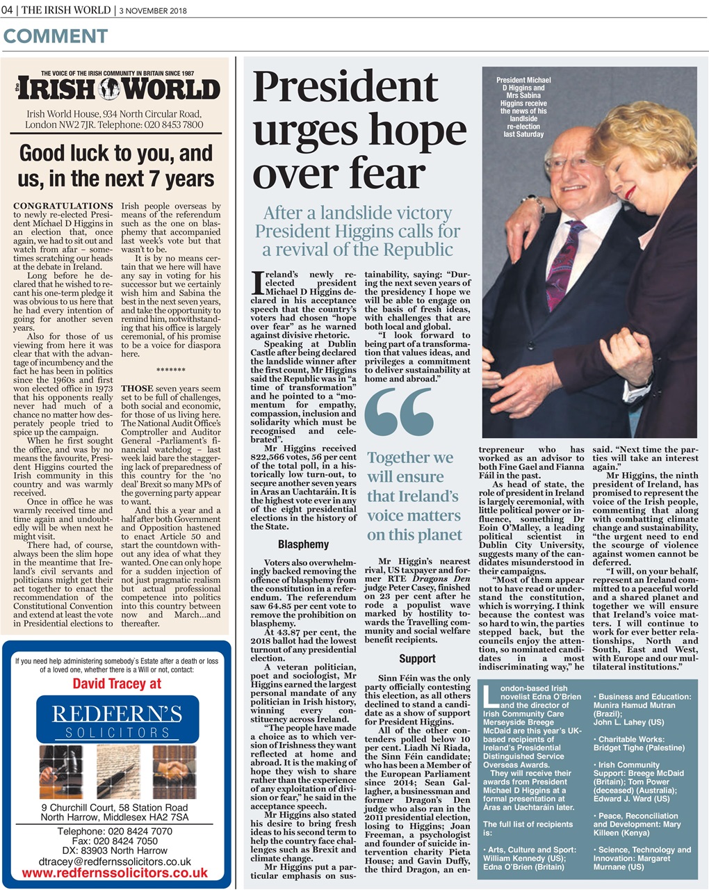 Irish World Preview Pages