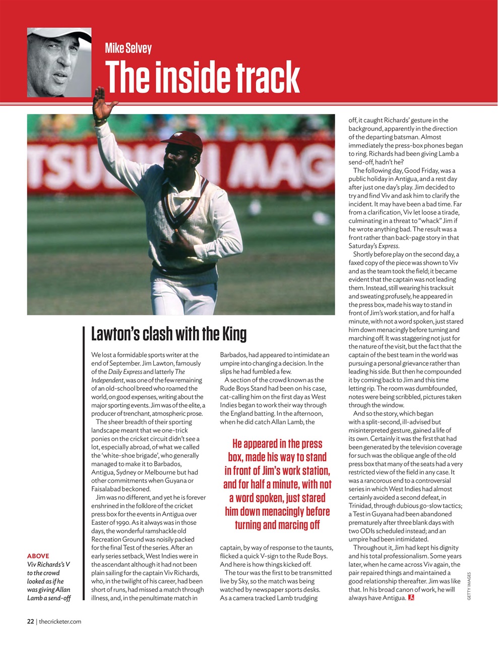 The Cricketer Magazine Preview Pages