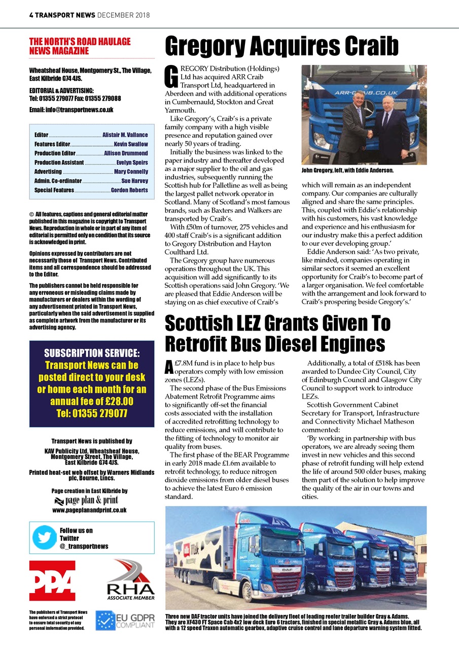 Transport News Preview Pages