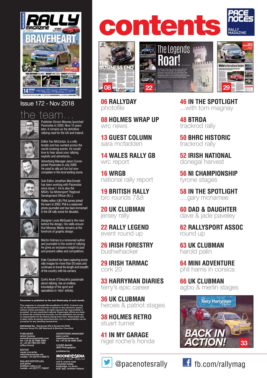 Pacenotes Rally magazine Preview Pages