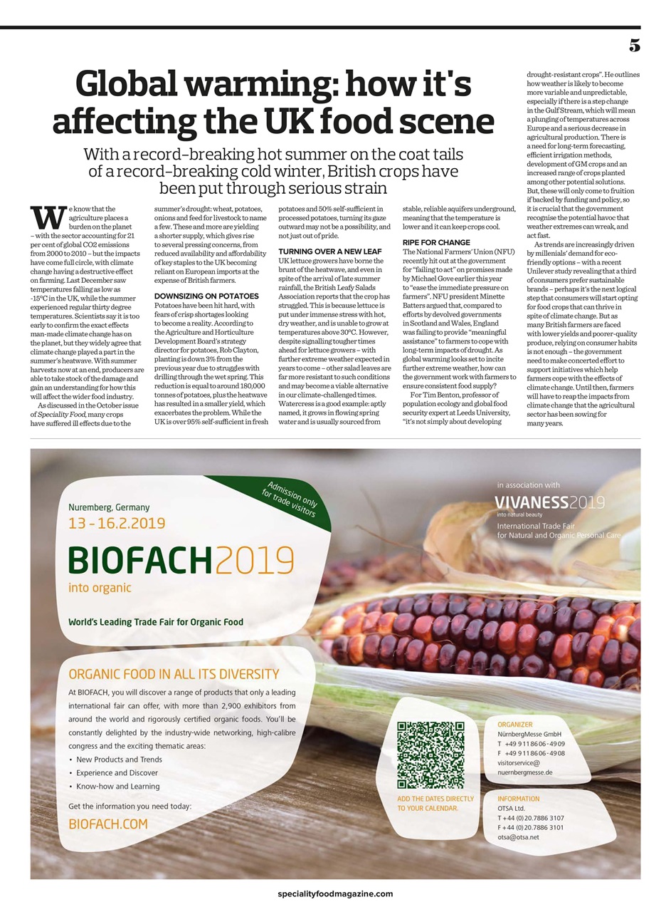 Speciality Food Preview Pages