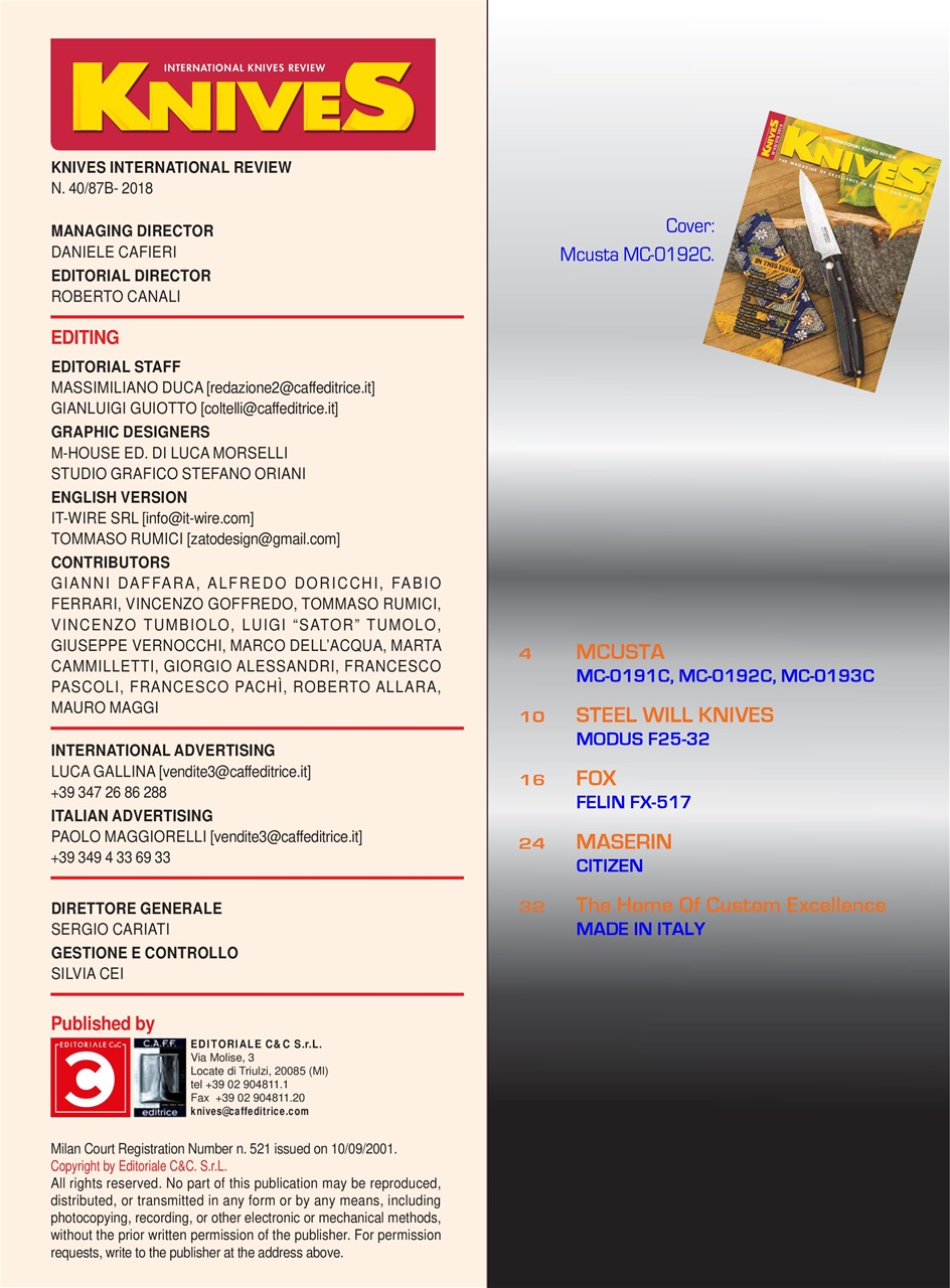 KNIVES INTERNATIONAL Preview Pages