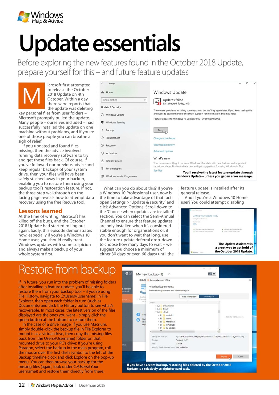 Windows Help & Advice Preview Pages