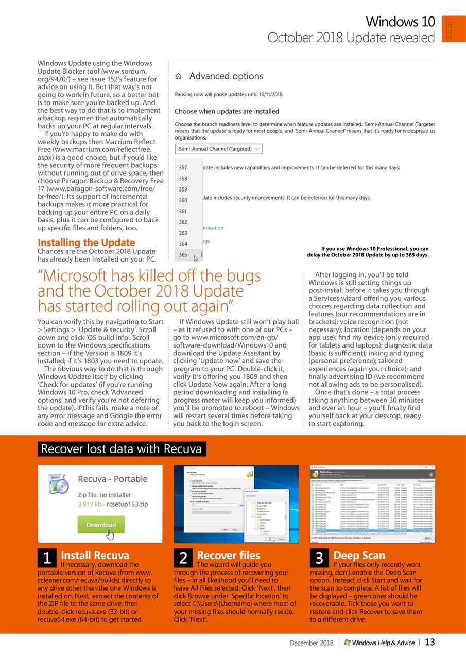 Windows Help & Advice Preview Pages