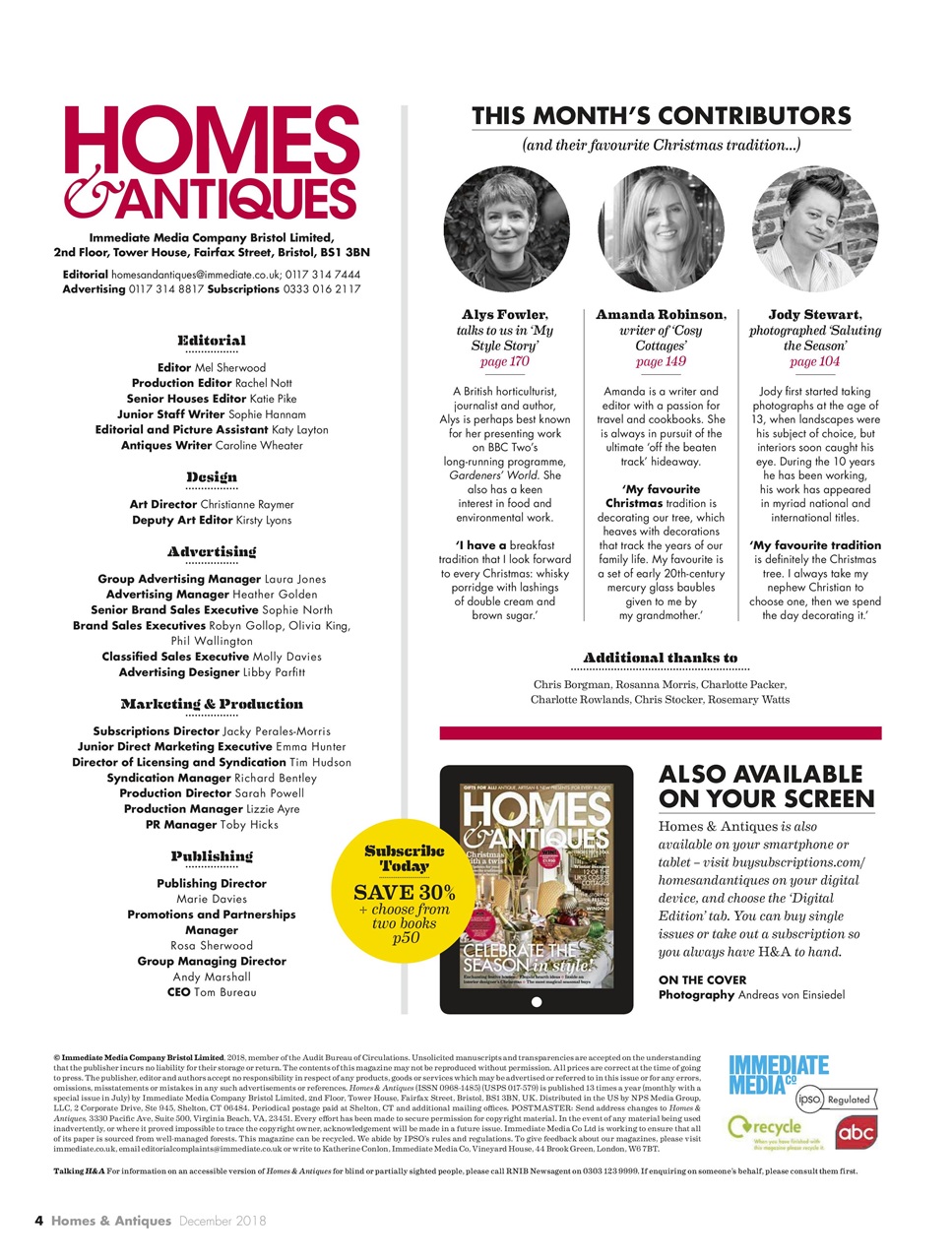 Homes & Antiques Magazine Preview Pages