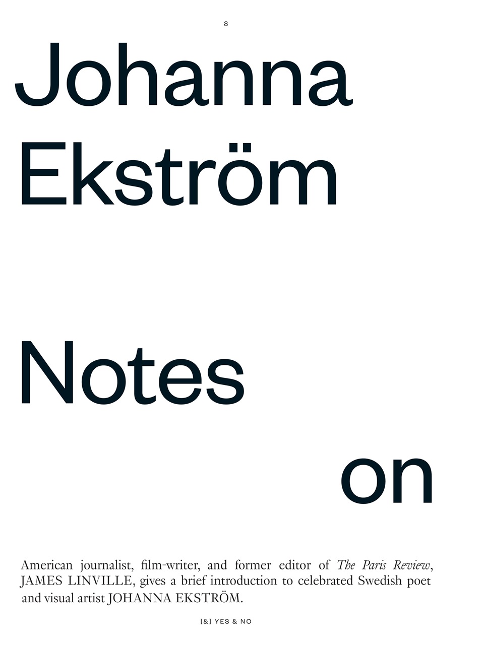 Yes & No Magazine Preview Pages