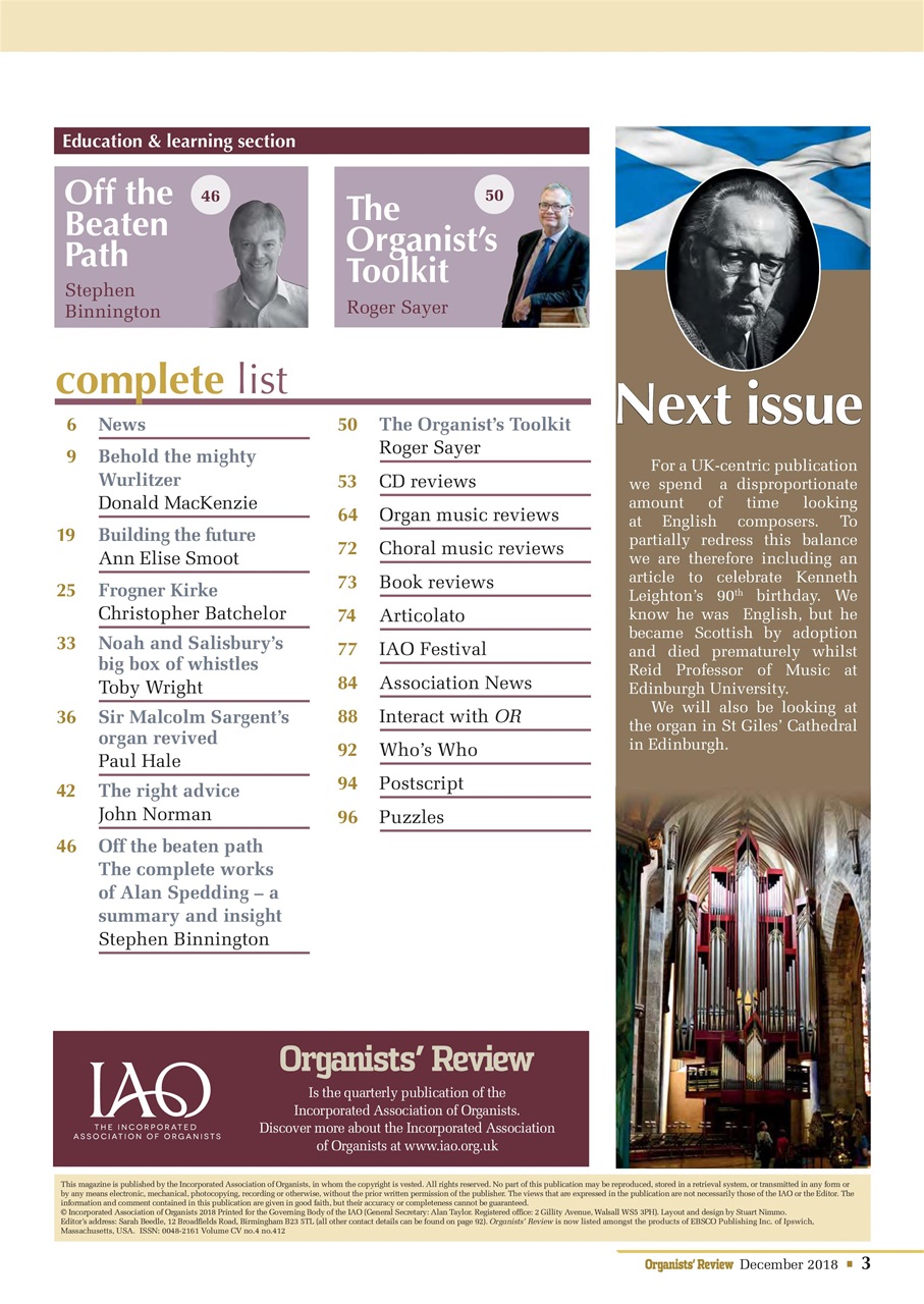 Organists' Review Preview Pages