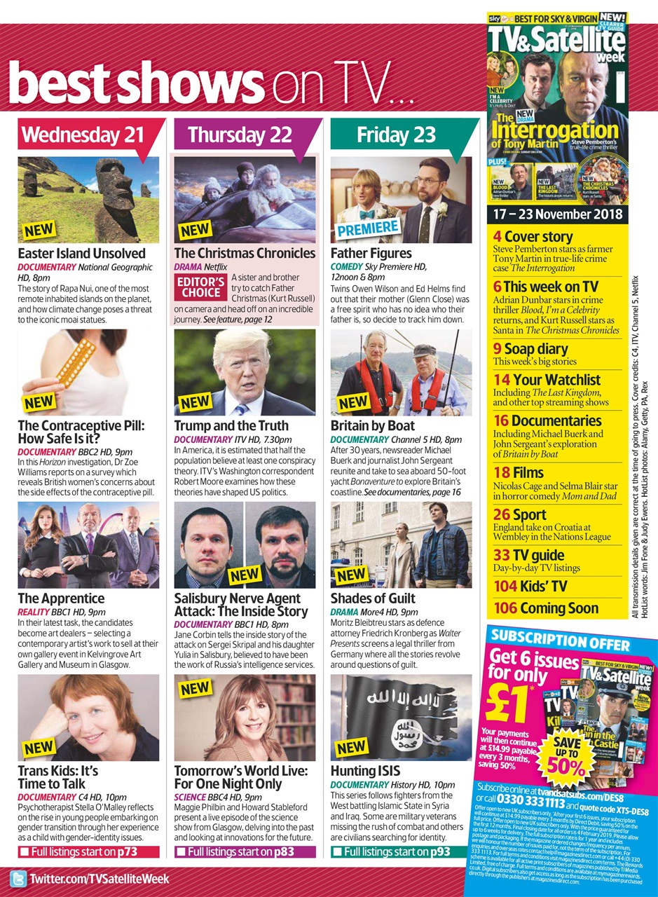 TV & Satellite Week Preview Pages