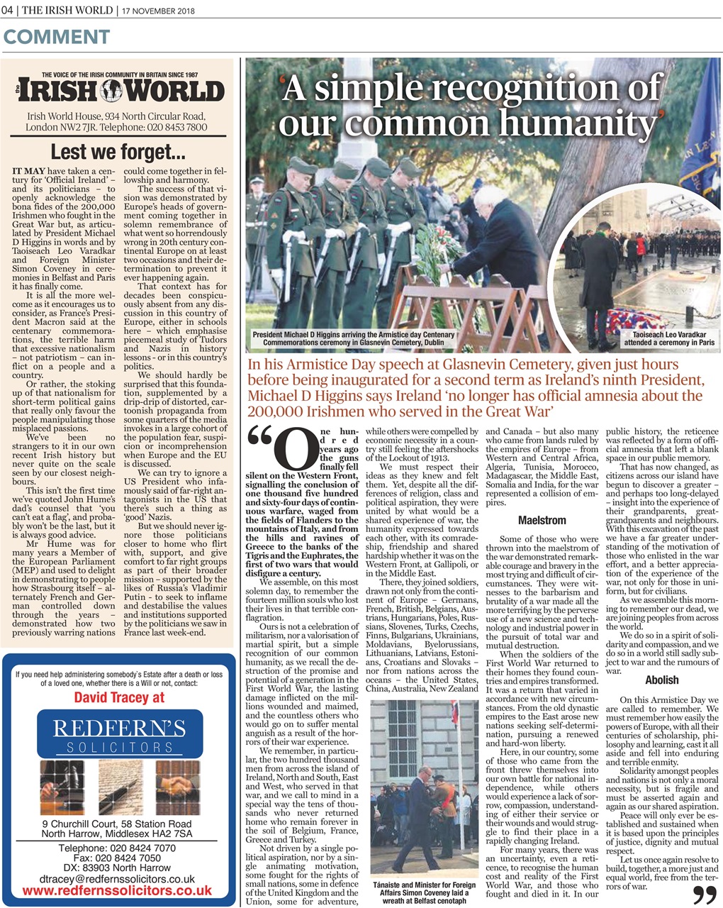 Irish World Preview Pages