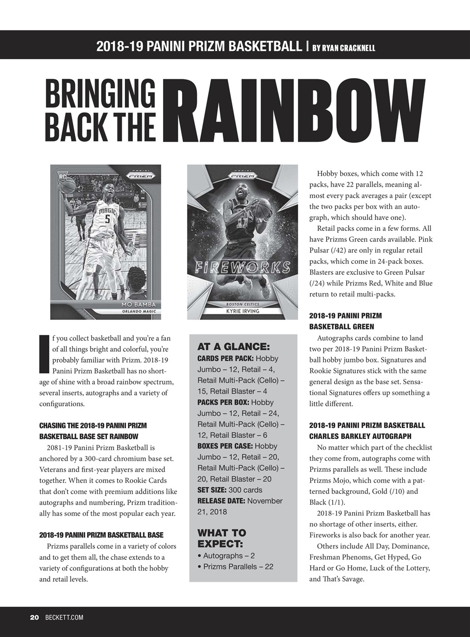 Beckett Basketball Magazine Preview Pages