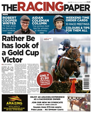 The Racing Paper issue 17th November 2018