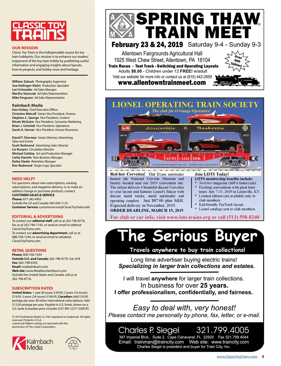 Classic Toy Trains Preview Pages