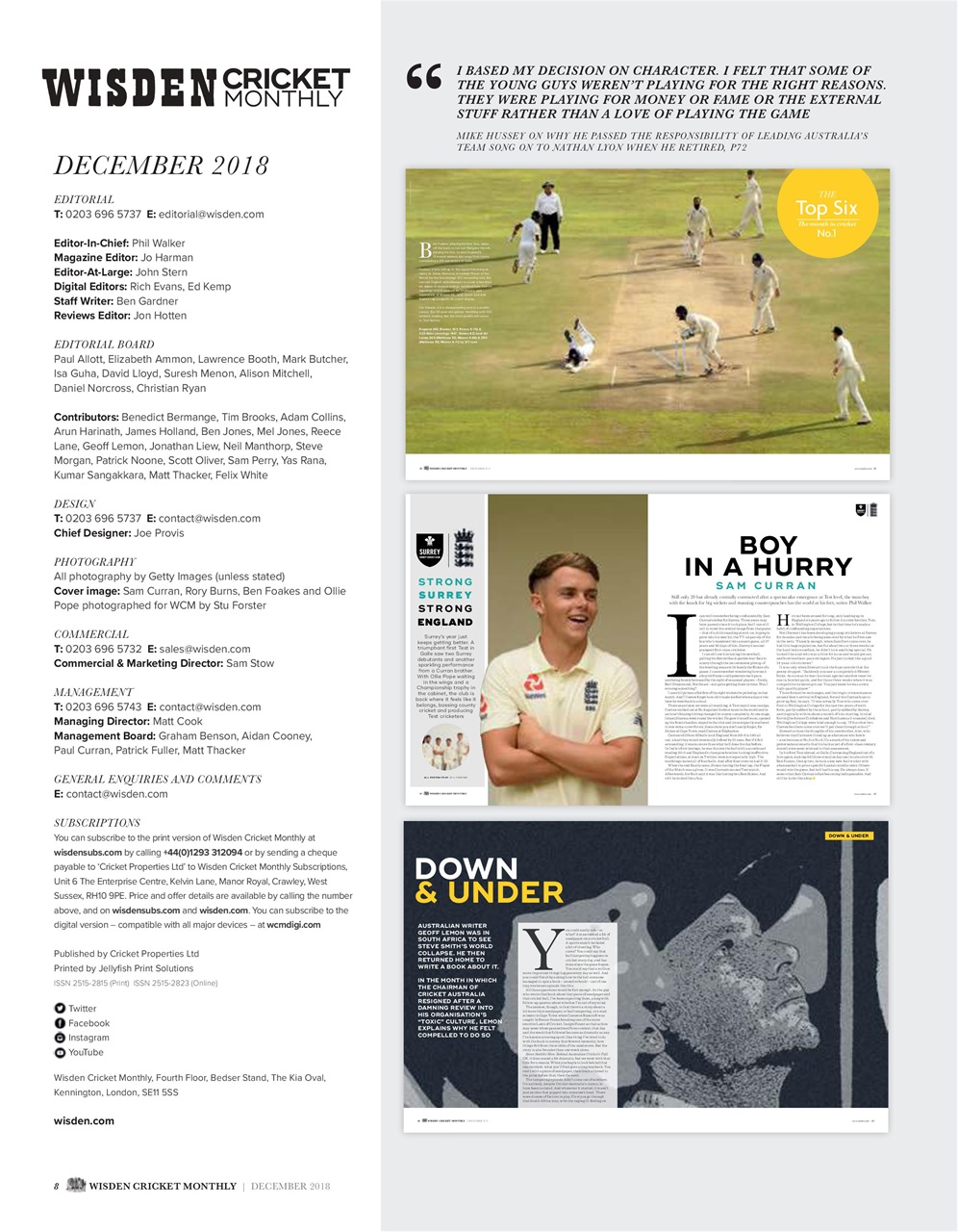 Wisden Cricket Monthly Preview Pages