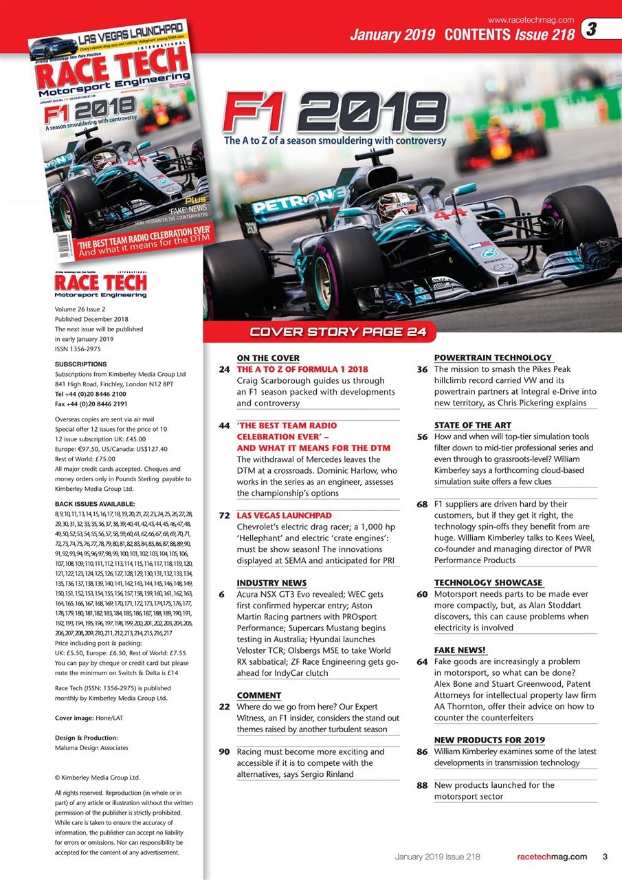 Race Tech Preview Pages