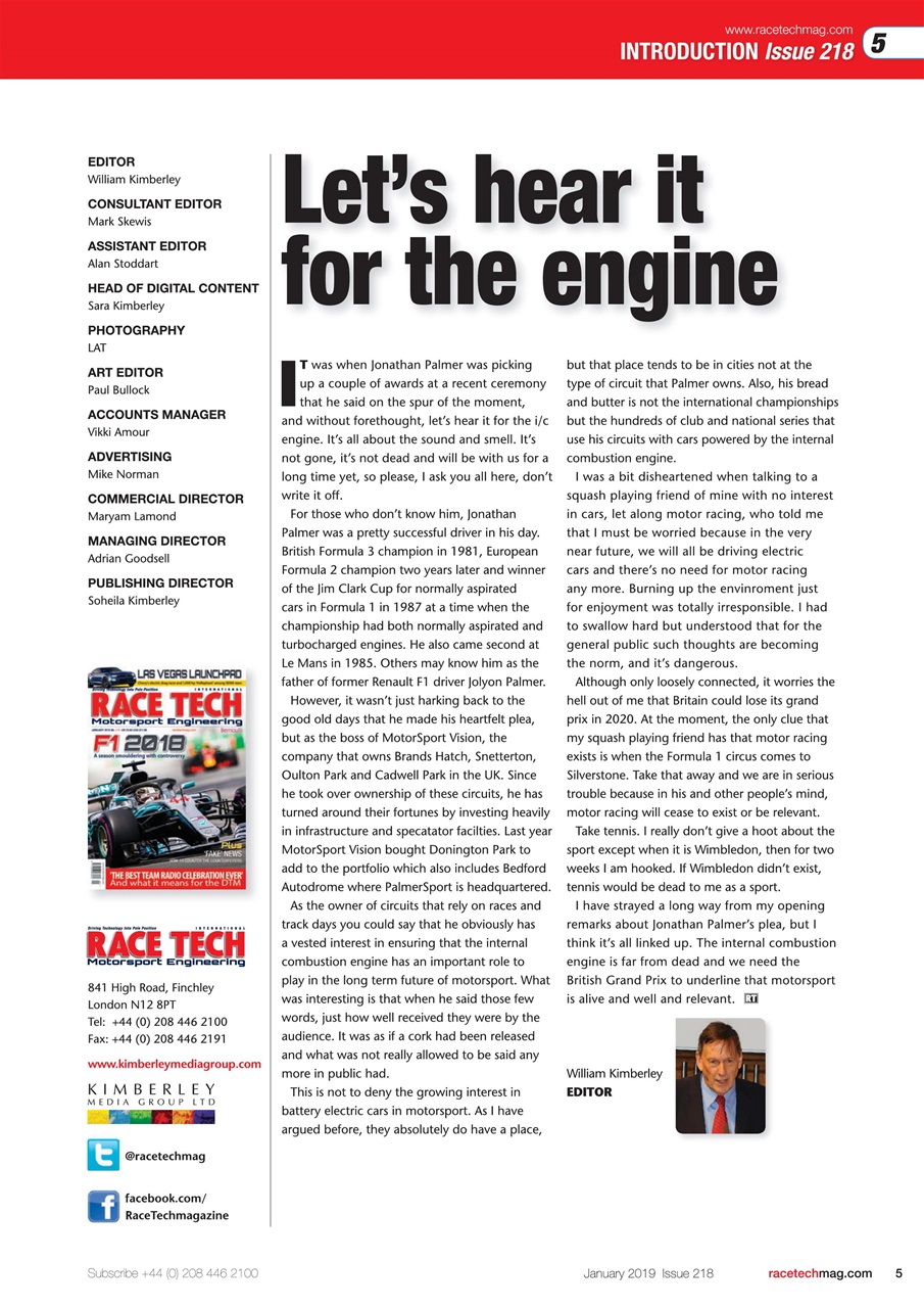 Race Tech Preview Pages