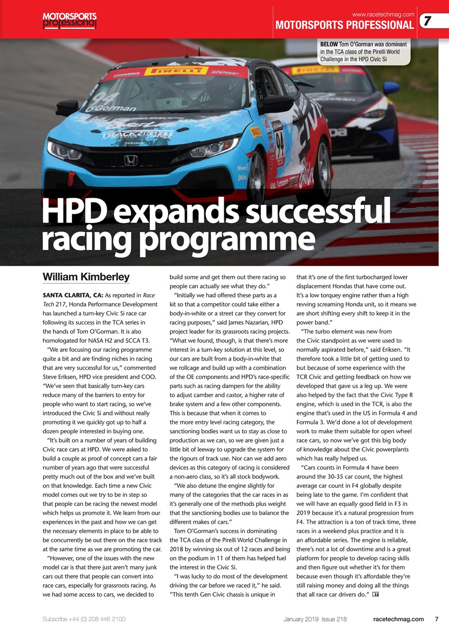 Race Tech Preview Pages