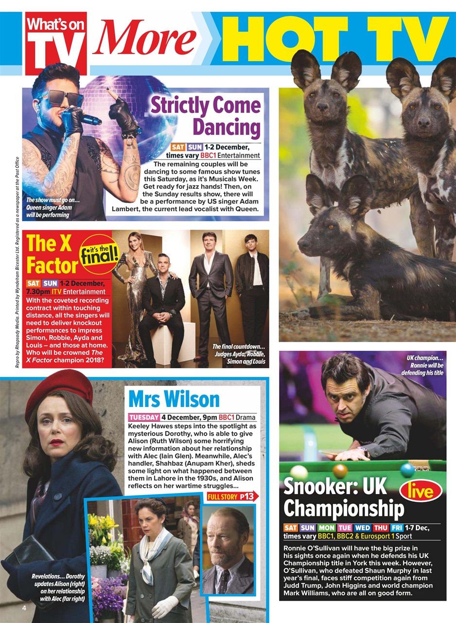 What's on TV Preview Pages