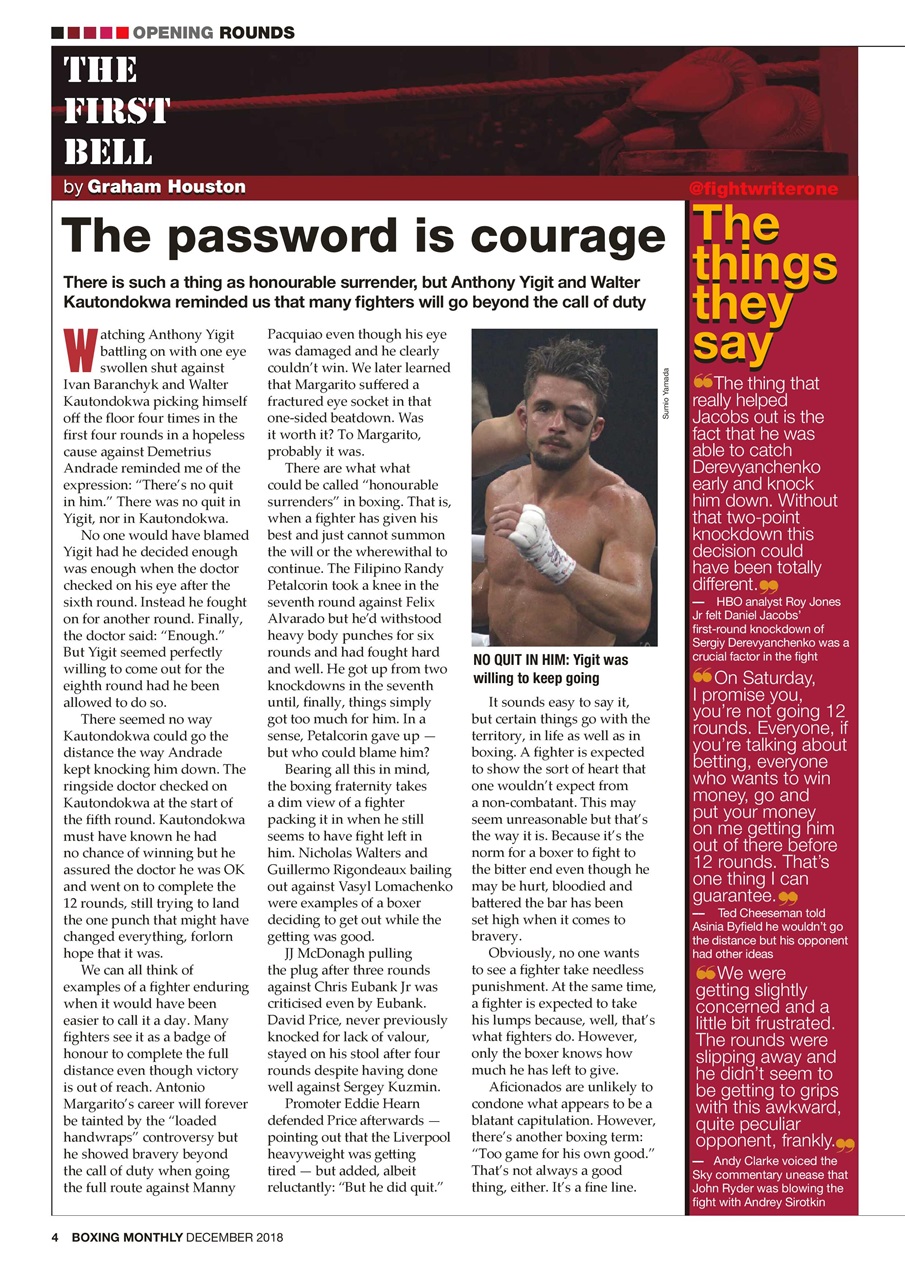 Boxing Monthly Preview Pages