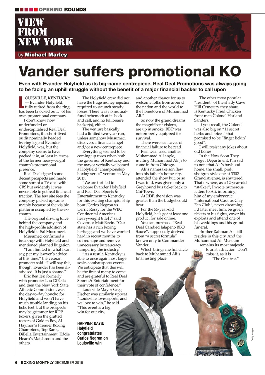 Boxing Monthly Preview Pages