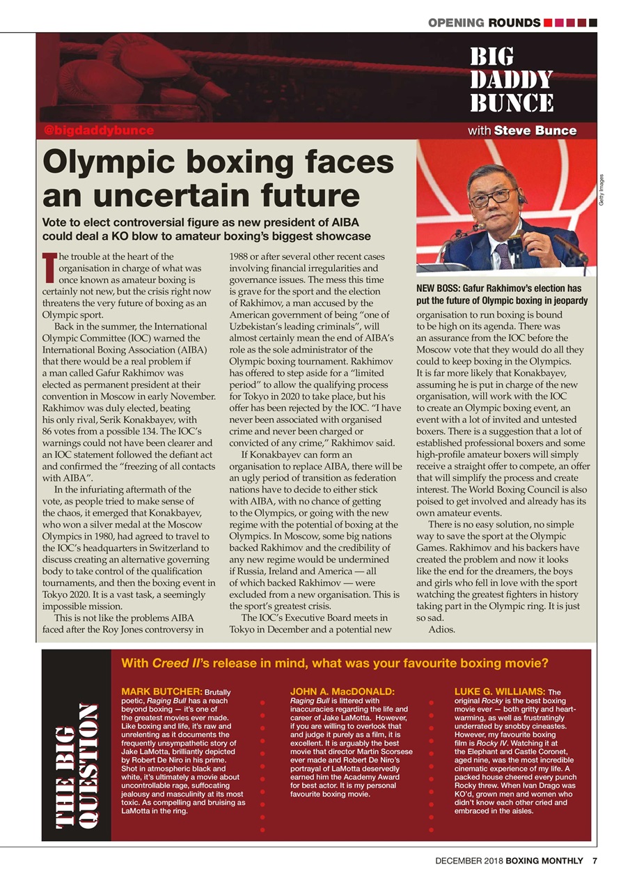 Boxing Monthly Preview Pages