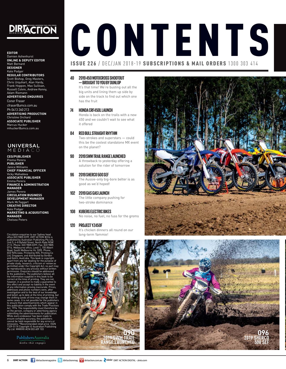 Dirt Action Preview Pages