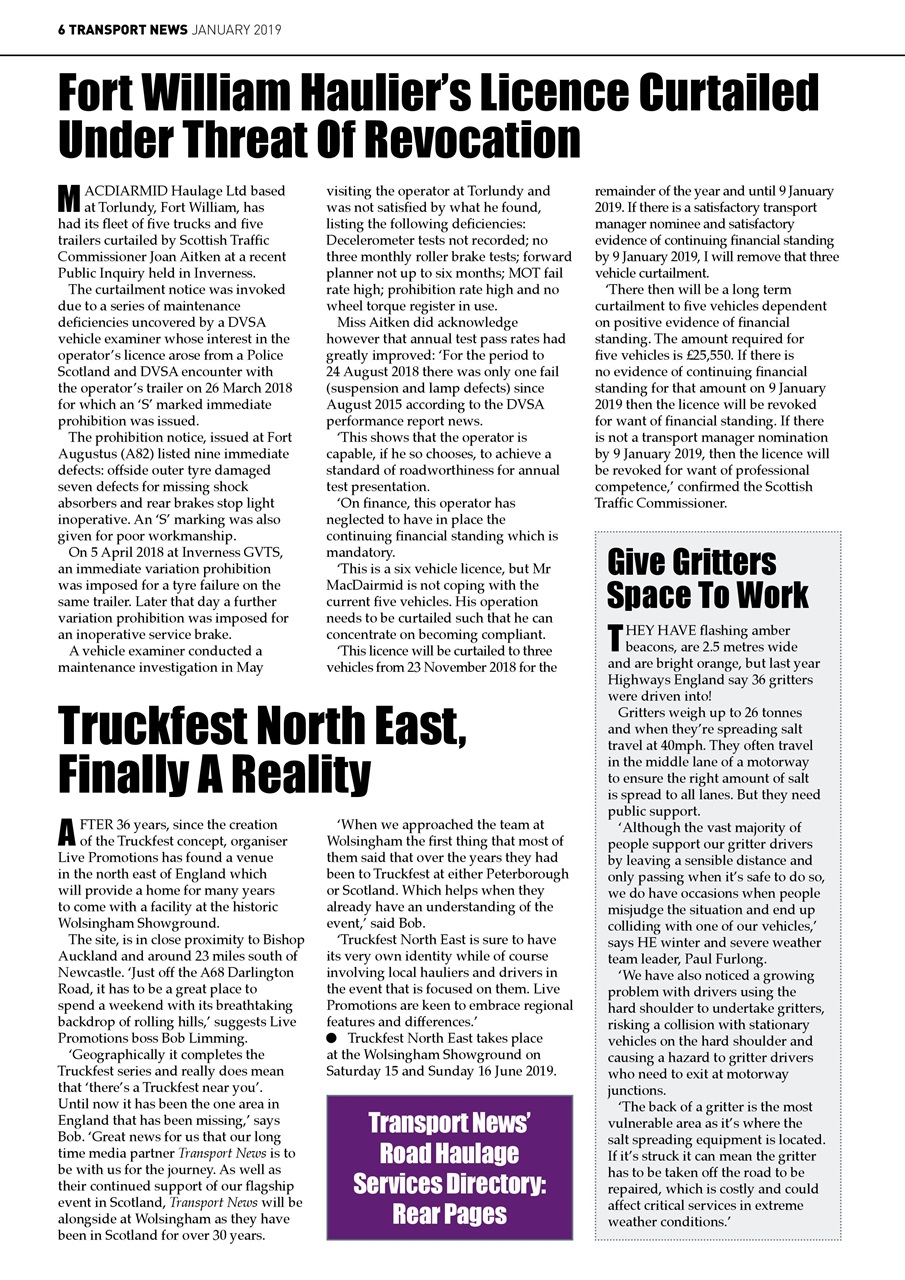Transport News Preview Pages