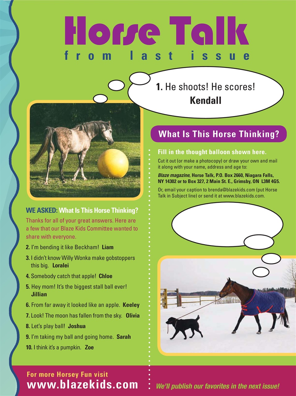 Blaze Magazine For Horse Crazy Kids Preview Pages