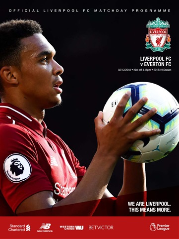 Liverpool FC Programmes issue vs Everton 18/19