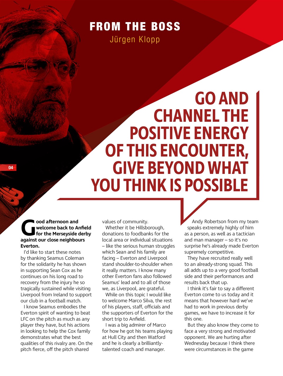 Liverpool FC Programmes Preview Pages