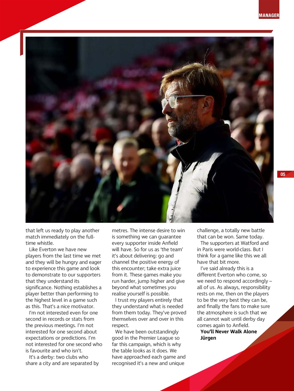 Liverpool FC Programmes Preview Pages