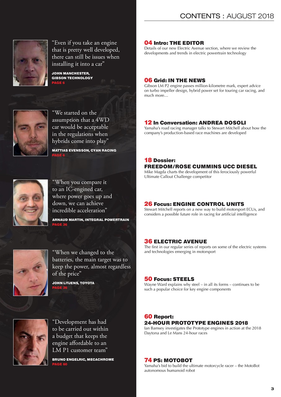 Race Engine Technology Preview Pages