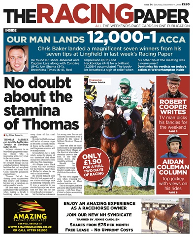 The Racing Paper issue 1st December 2018