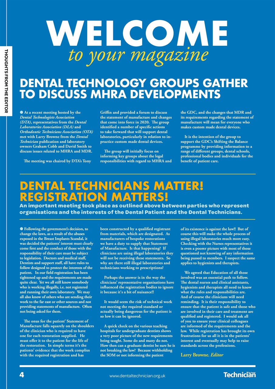 The Dental Technician Magazine Preview Pages