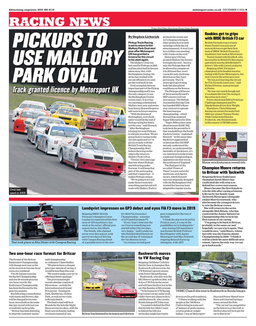 Motorsport News Preview Pages