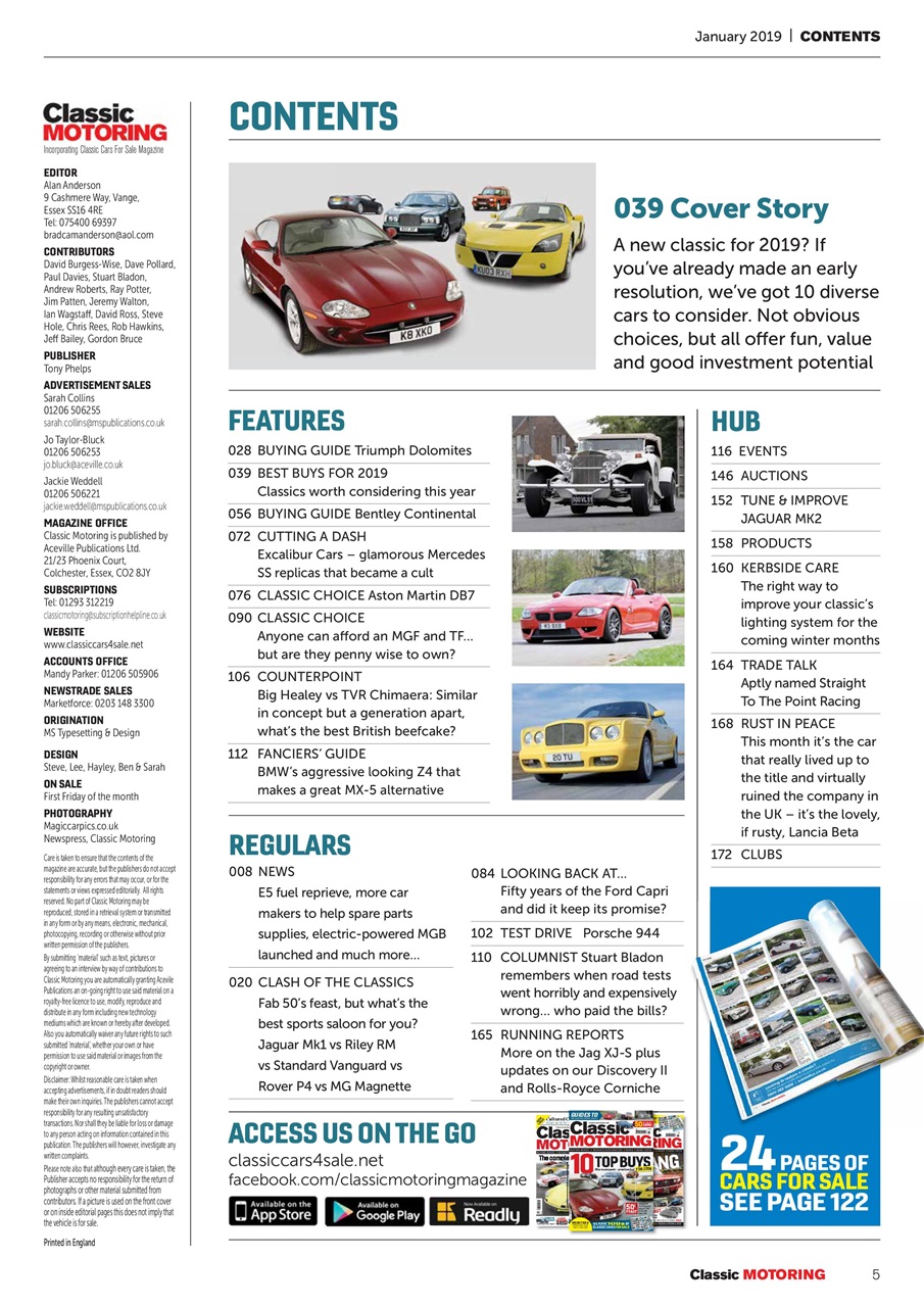 Classic Motoring Preview Pages
