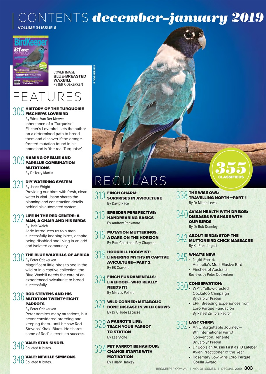Australian Birdkeeper Magazine Preview Pages