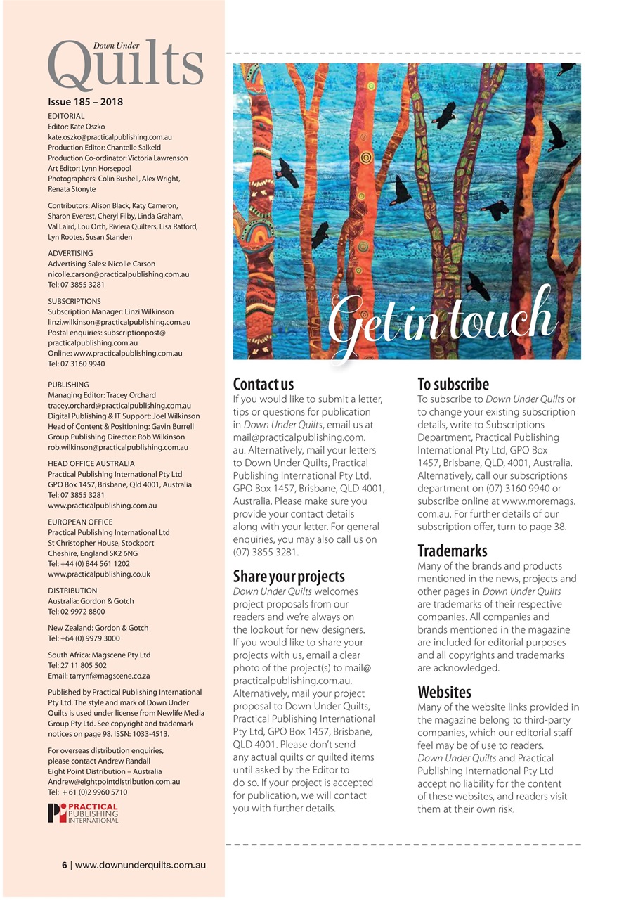 Down Under Quilts Preview Pages