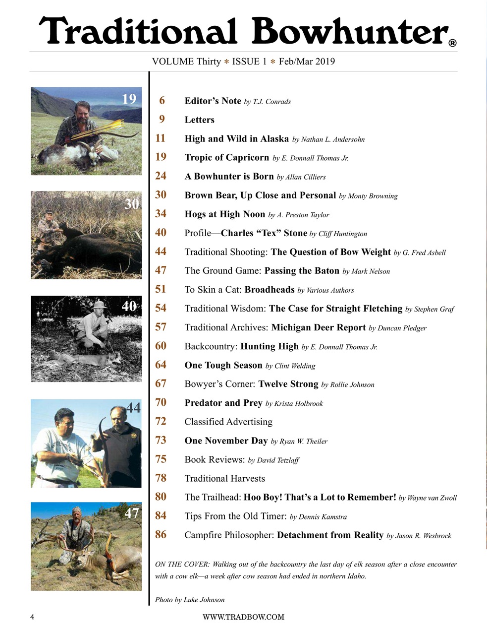 Traditional Bowhunter Magazine Preview Pages
