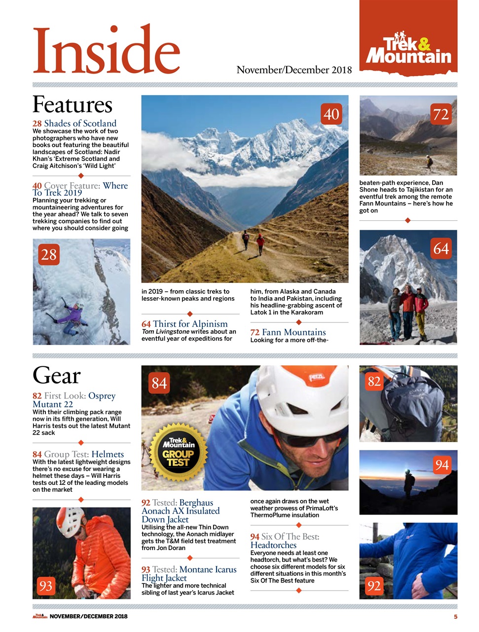Trek & Mountain Magazine Preview Pages