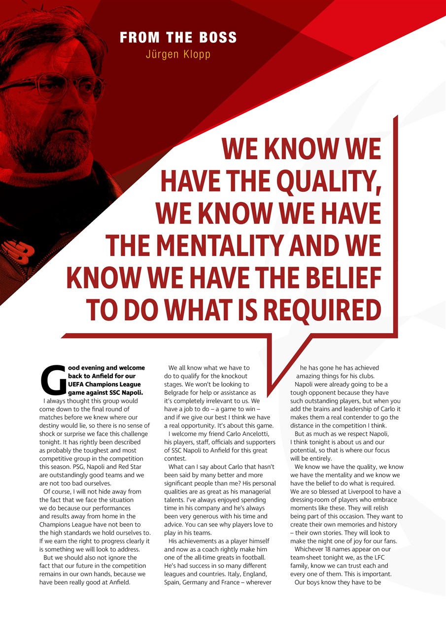 Liverpool FC Programmes Preview Pages
