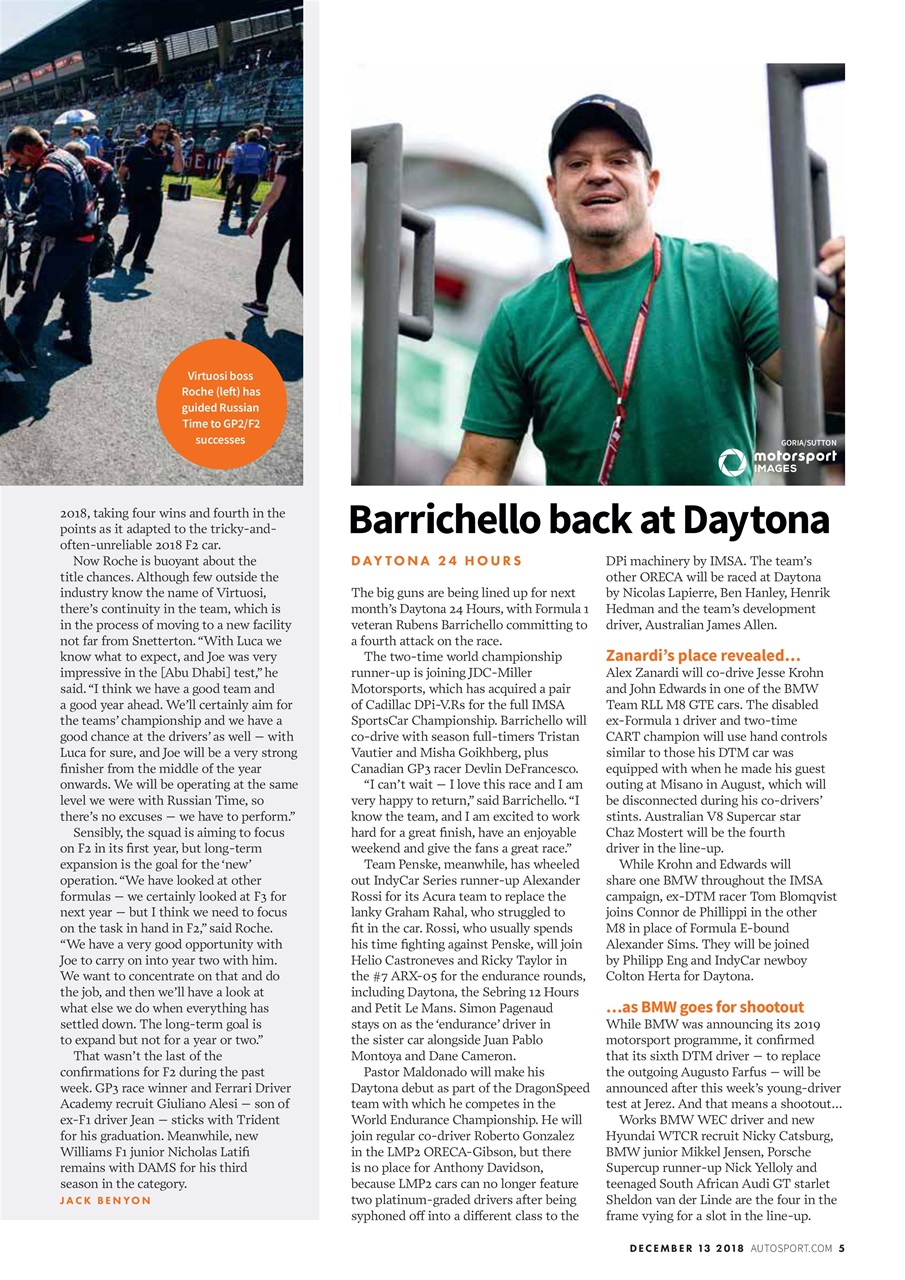 Autosport Preview Pages