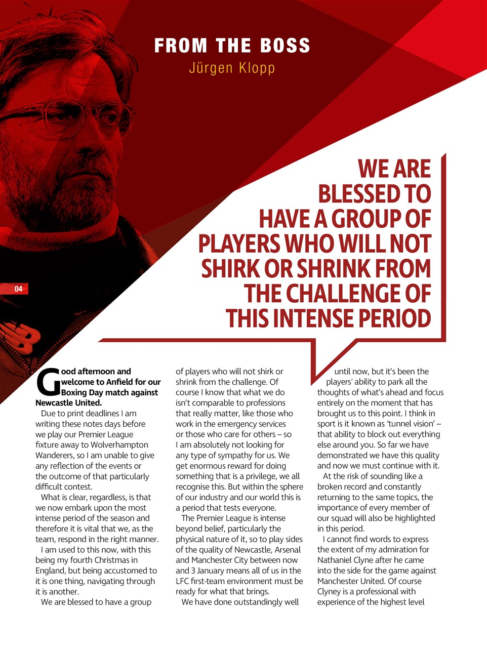 Liverpool FC Programmes Preview Pages