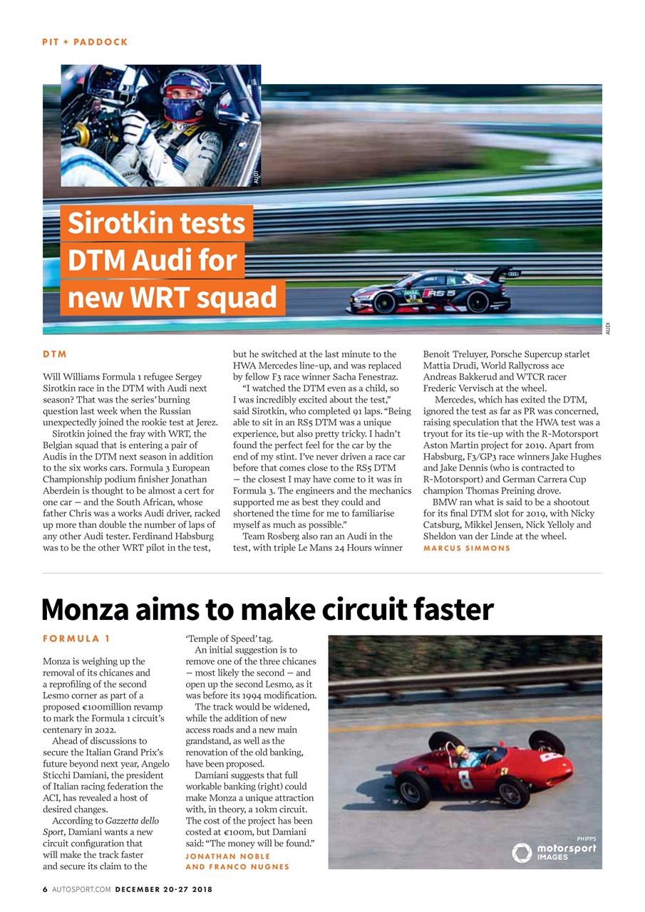 Autosport Preview Pages