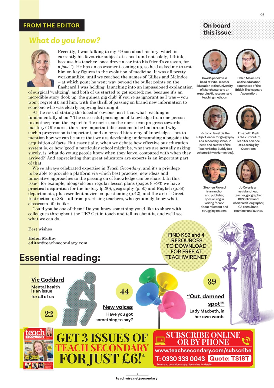 Teach Secondary Preview Pages